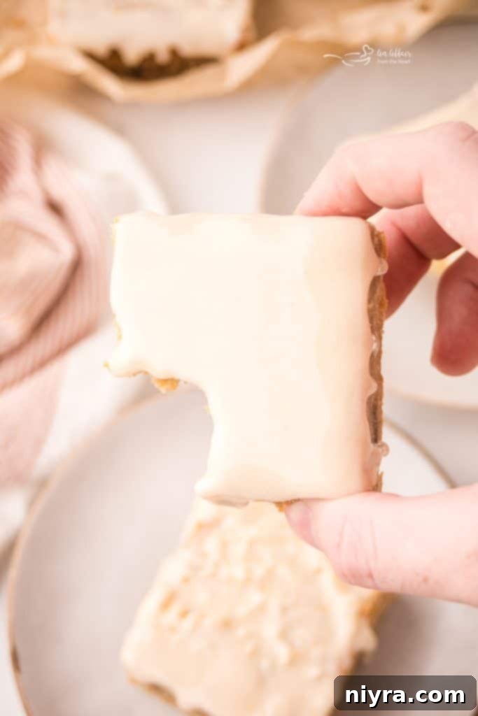 Close-up of Brown Sugar Cinnamon Pop Tart Bars