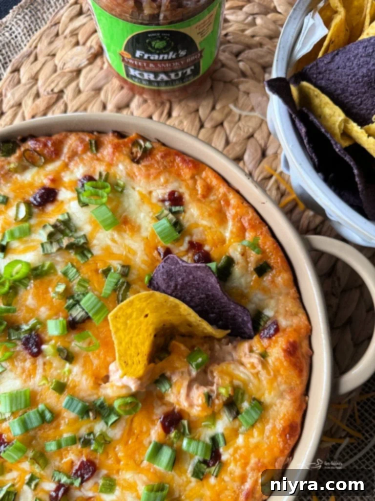 Close-up of BBQ Chicken & Kraut Dip